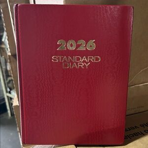 NEW-2026 Professional Hardcover Daily Diary Journal and Planner, 8"x9.75” Red